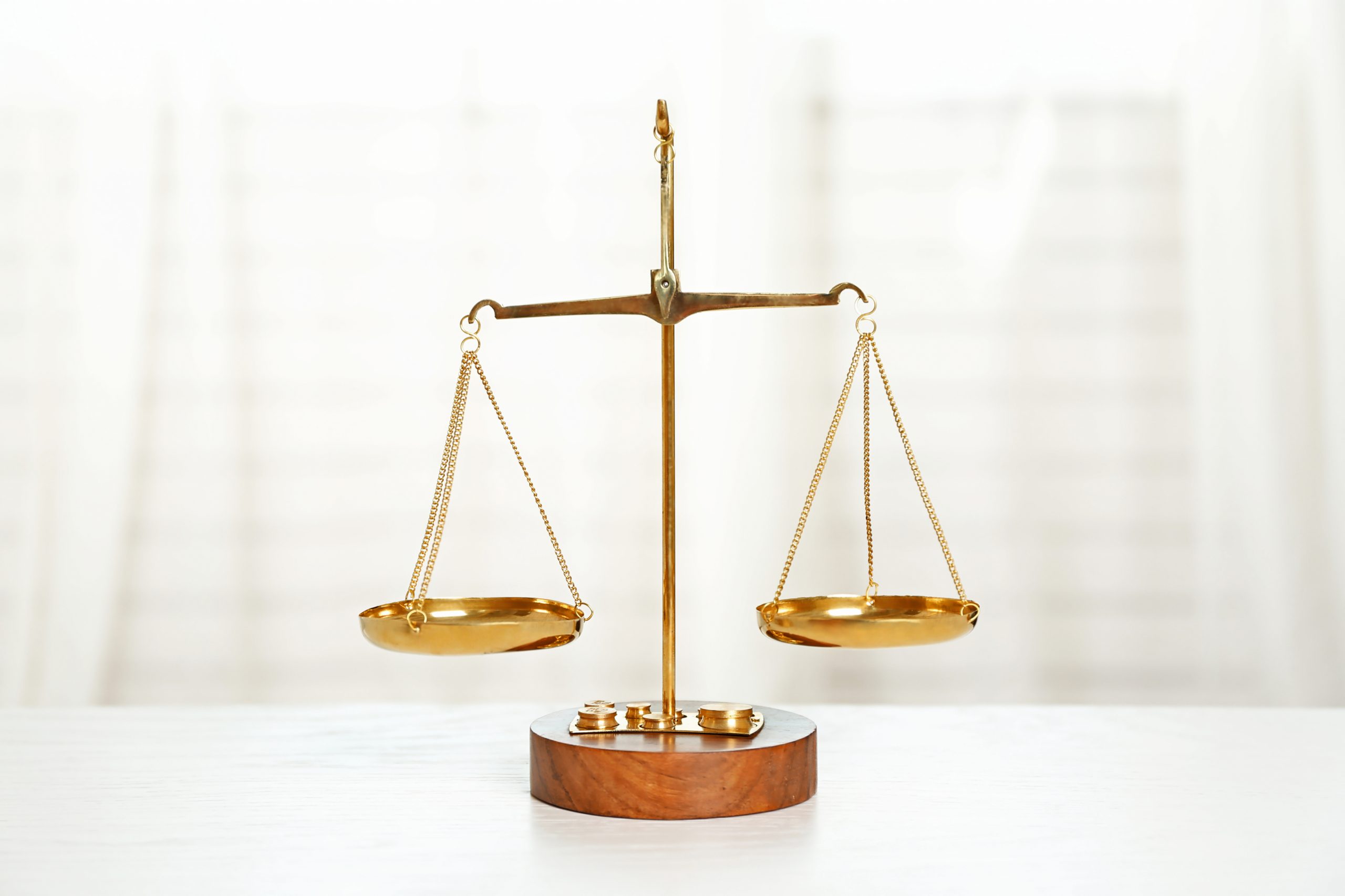 Law scales on a table
